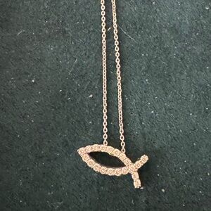 Roberto Coin fish white 18 k gold necklace